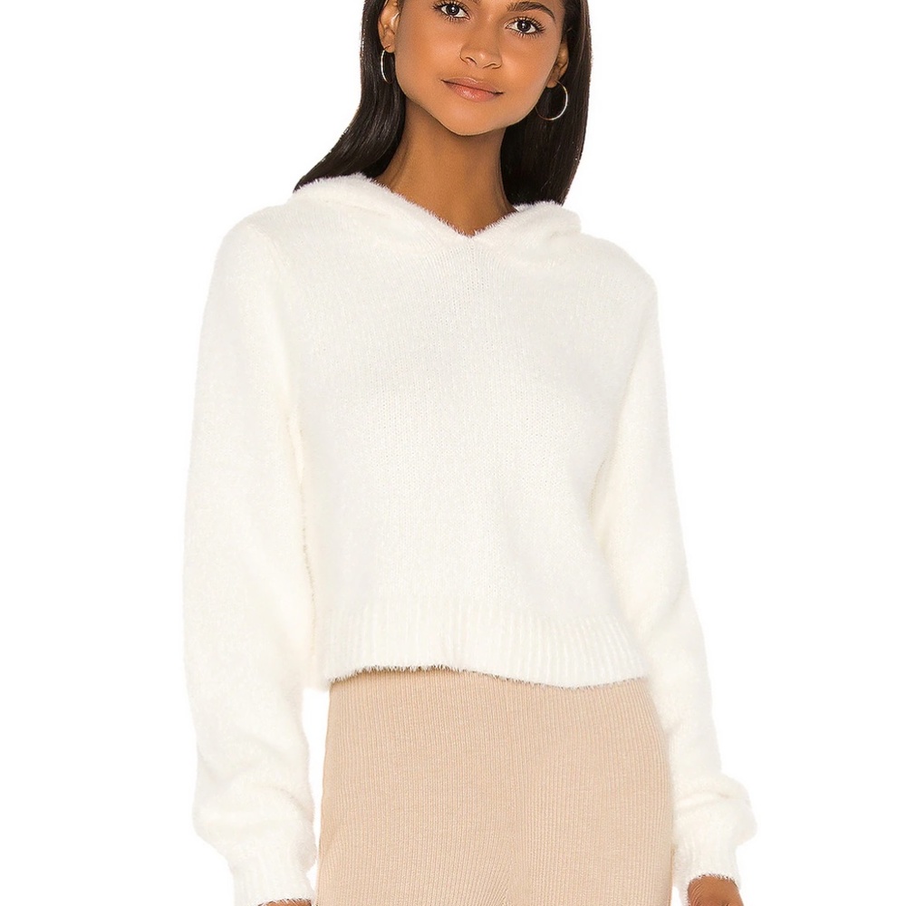 NWT White Fuzzy LPA Hoodie